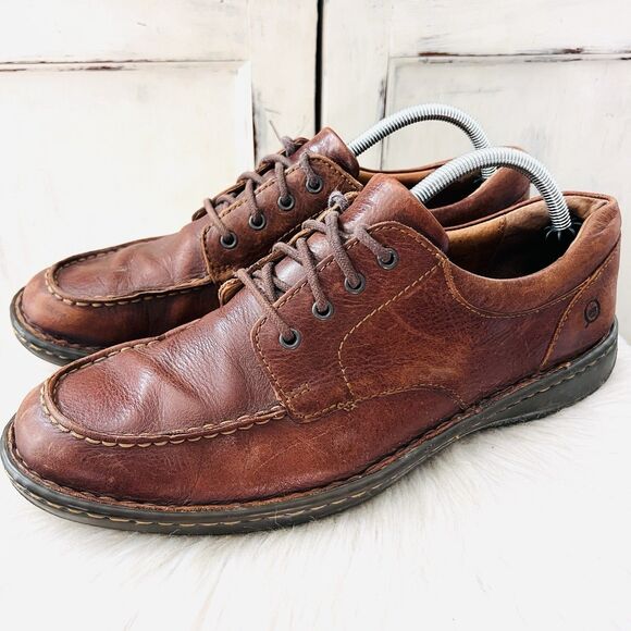 Born Brown Worn Distressed Leather Lace up Sneakers Dress Shoes - Mens Size 11 - Picture 1 of 8